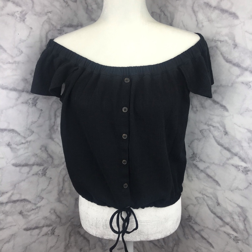 Madewell Black Off The Shoulder Top XL
